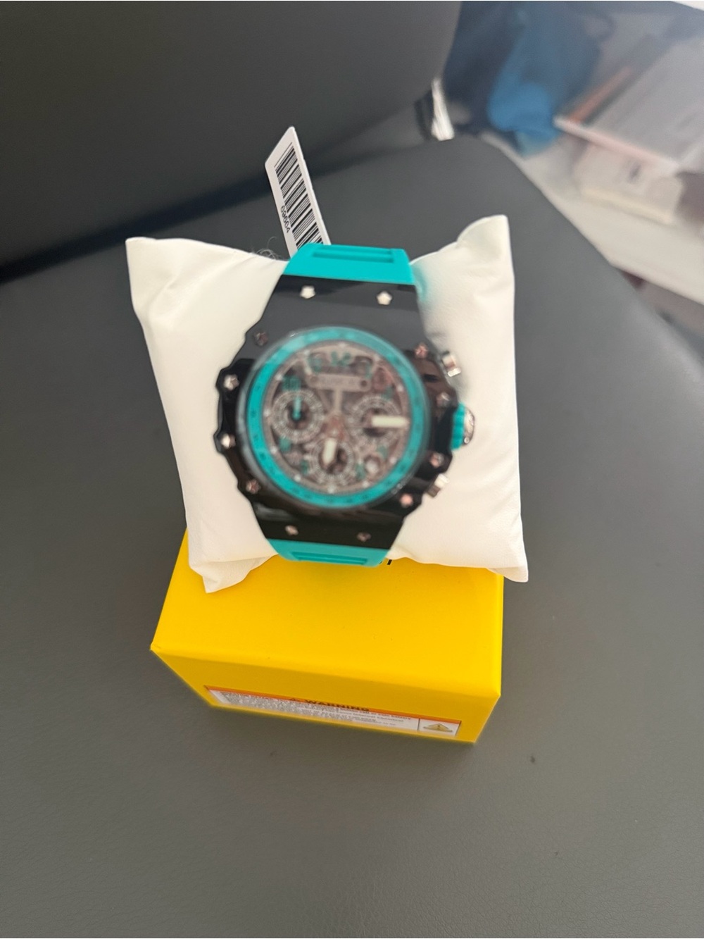 Invicta Teal and Black Sport Watch  Silicone Band UNISEX
